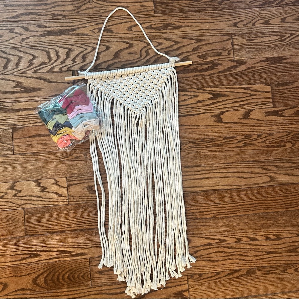 Handcrafted White Macrame Bow Holder